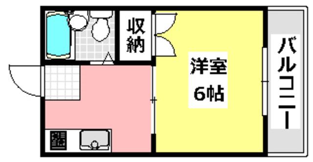 ピットイン稲葉(1K/1階)の間取り写真