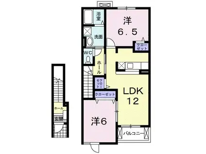 イリーデ(2LDK/2階)の間取り写真