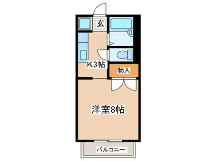 レジデンス渋谷(1K/2階)の間取り写真