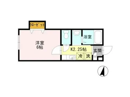 ジーヴォ・KS(1K/1階)の間取り写真