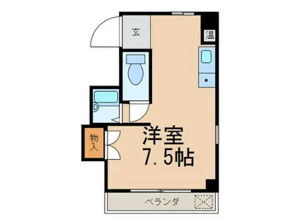 ブラウ・シュビーゲル(ワンルーム/3階)の間取り写真