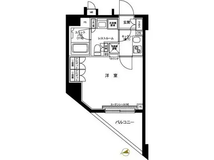 ルーブル大島弐番館(1K/4階)の間取り写真