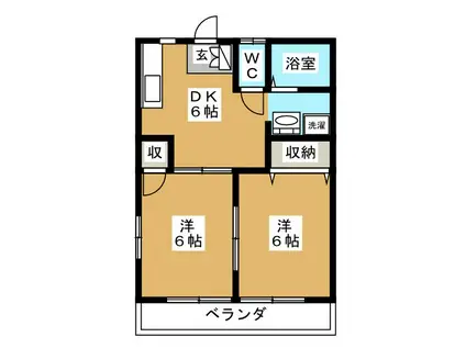 リルアークB(2DK/2階)の間取り写真