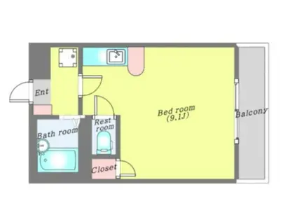 リエス長町南3丁目(ワンルーム/3階)の間取り写真