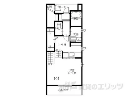 グランメゾン栄町(1K/1階)の間取り写真