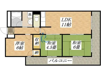 メゾン平野パートI(3LDK/7階)の間取り写真