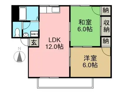 メゾン・ド・東雲 B棟(2LDK/2階)の間取り写真