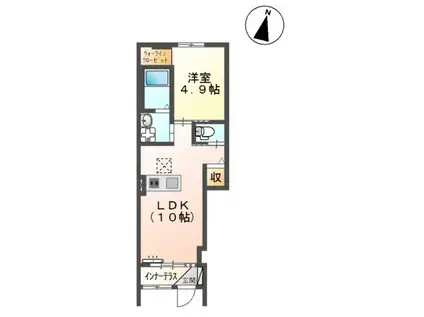 ディアドリームII(1LDK/1階)の間取り写真