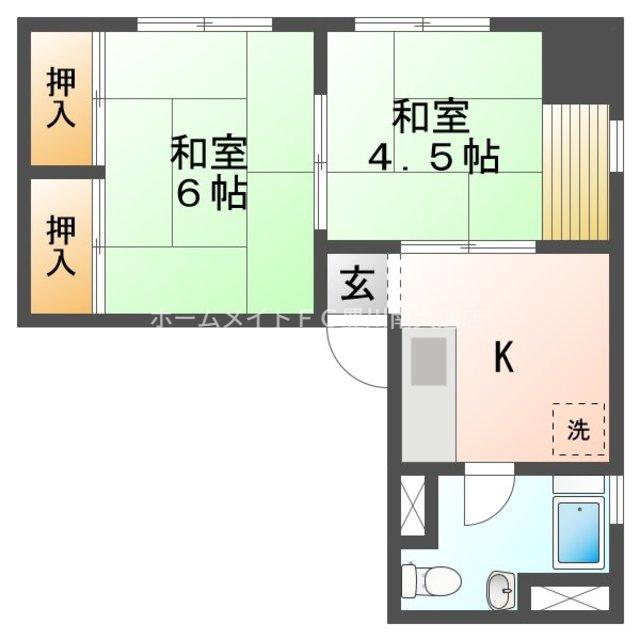 豊橋商事第2ビル(2K/3階)の間取り写真