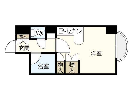 ラポール小町(ワンルーム/3階)の間取り写真