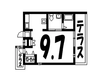 エスペランス(1K/3階)の間取り写真