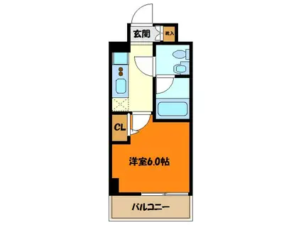 プレール・ドゥーク元住吉(1K/1階)の間取り写真