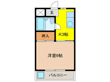 アムールアミィ(1K/1階)の間取り写真