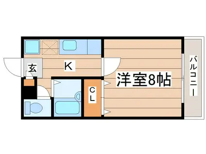 サンヴァーリオ宮千代(1K/2階)の間取り写真