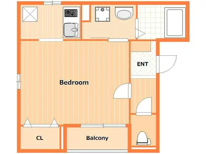 アクアA.S(1K/2階)の間取り写真