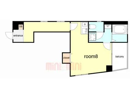 高田屋久菱ビル(ワンルーム/3階)の間取り写真