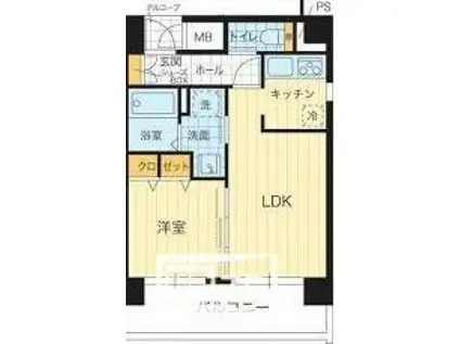 LA・TOUR(1LDK/6階)の間取り写真