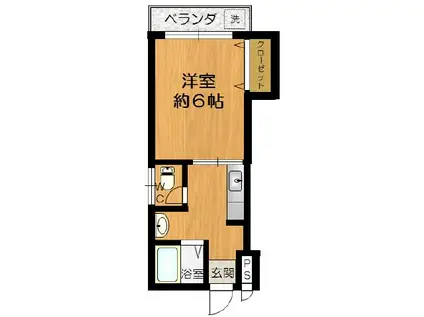 ドミール大黒(1K/4階)の間取り写真