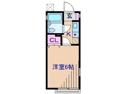 エスポワール2(1K/1階)の間取り写真