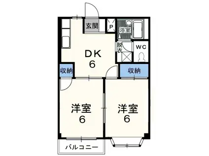 エルディム・花水木(2DK/1階)の間取り写真