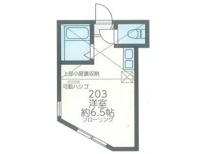 ユナイト堀ノ内ボナフェスタオペラ(ワンルーム/2階)の間取り写真