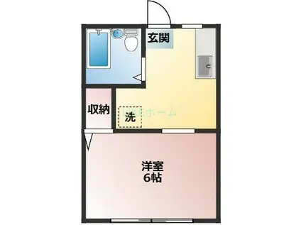 サニーコート中山II(1K/1階)の間取り写真