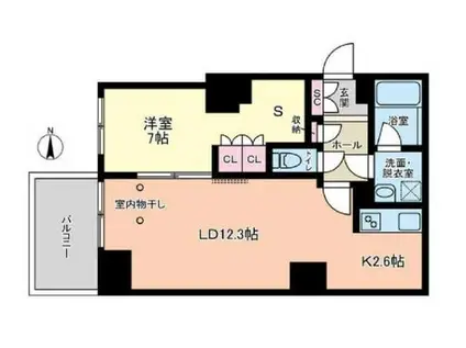 ヴィアーレ四谷(1SLDK/2階)の間取り写真