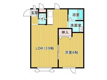 CASA SOLEIL(1LDK/1階)の間取り写真