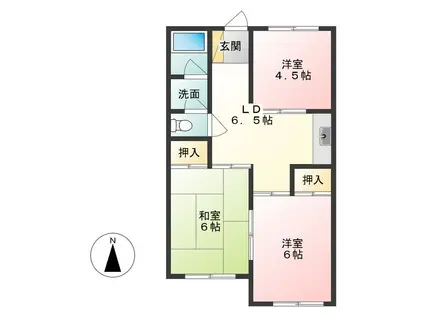 メゾーン増重(3LDK/2階)の間取り写真