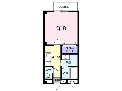 エスボワール新迫(1K/1階)の間取り写真