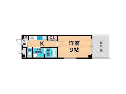 ウェルコート鶴見(1K/1階)の間取り写真