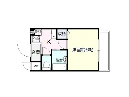 ドム・シンエイ(1K/4階)の間取り写真