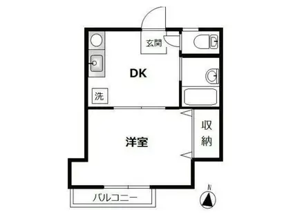 ル・シェール(1DK/2階)の間取り写真