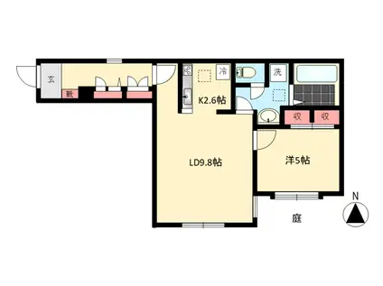 ANNEX(1LDK/1階)の間取り写真