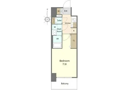 S-RESIDENCE亀島駅前ASCENT(1K/11階)の間取り写真