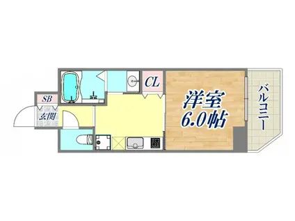 ワールドアイ神戸湊町(1K/11階)の間取り写真