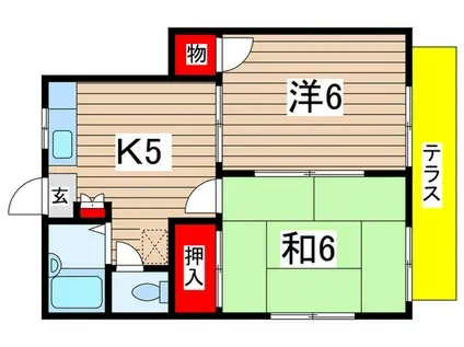 カーサ大日(2K/1階)の間取り写真
