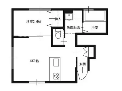 リノ東中野山(1LDK/1階)の間取り写真