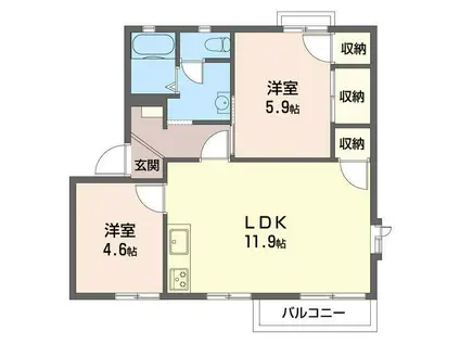 グレースけやき台(2LDK/1階)の間取り写真