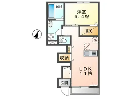 フェリーチェIV(1LDK/1階)の間取り写真