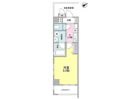 スタイリオ都立大学(1K/4階)の間取り写真
