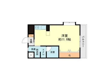 ソレイユメゾン大橋(ワンルーム/5階)の間取り写真