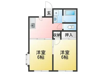 レジデンスきくちA(2DK/2階)の間取り写真
