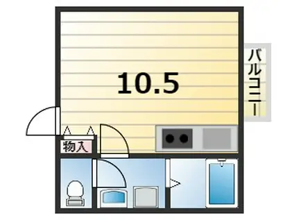 ヴィレッタサカエ 角(ワンルーム/2階)の間取り写真