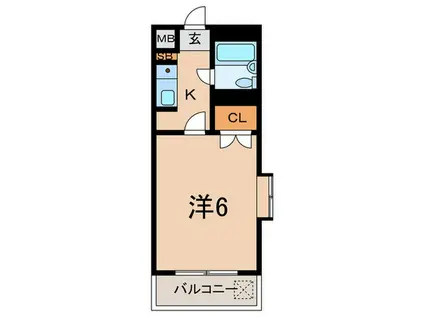 神戸六甲ヒルズ(1K/4階)の間取り写真