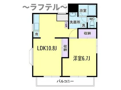 新狭山ハウスKM(1LDK/1階)の間取り写真