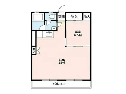 グローリオ石和(1LDK/5階)の間取り写真