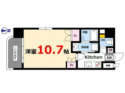 コスタ宇品(1K/3階)の間取り写真