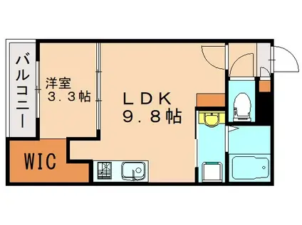 CHERIM戸畑III(1LDK/1階)の間取り写真