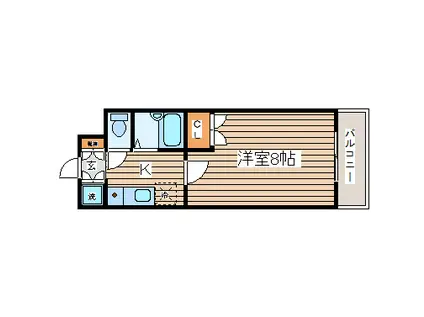 リエス小田原(1K/2階)の間取り写真